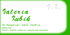 valeria kubik business card
